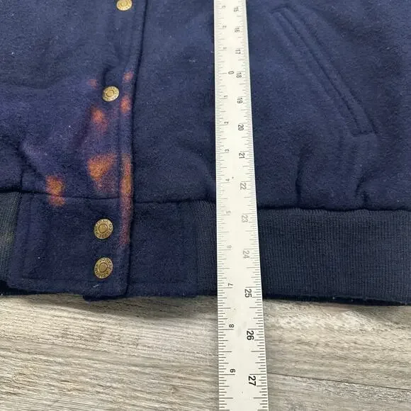 Vintage 90s Arizona Jean Company Blue Womens M Petite Wool Blend Flannel Jacket - Picture 9 of 11